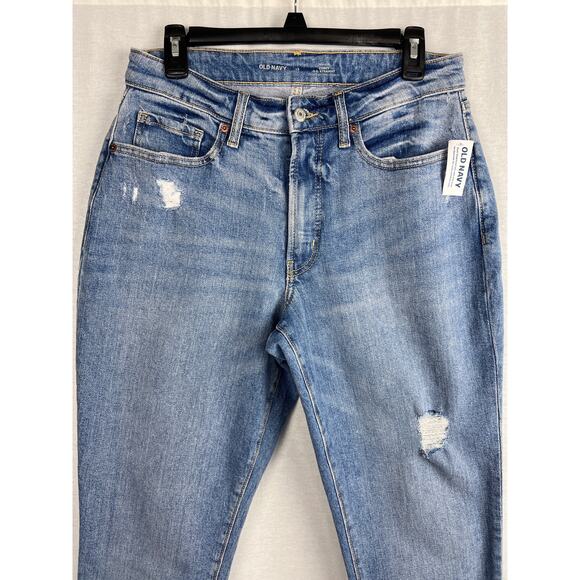 NWT Old Navy Jeans Curvy OG Straight High Waisted Distressed Denim Capsule Fall - Picture 3 of 8